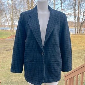 Karen Scott wool-blend plaid blazer 16